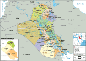 <strong>POLITICAL</strong> Map of Iraq