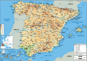 <strong>PHYSICAL</strong> Map of Spain